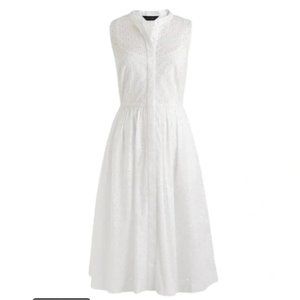 J. Crew White Eyelet Midi Shirt Dress Size 4